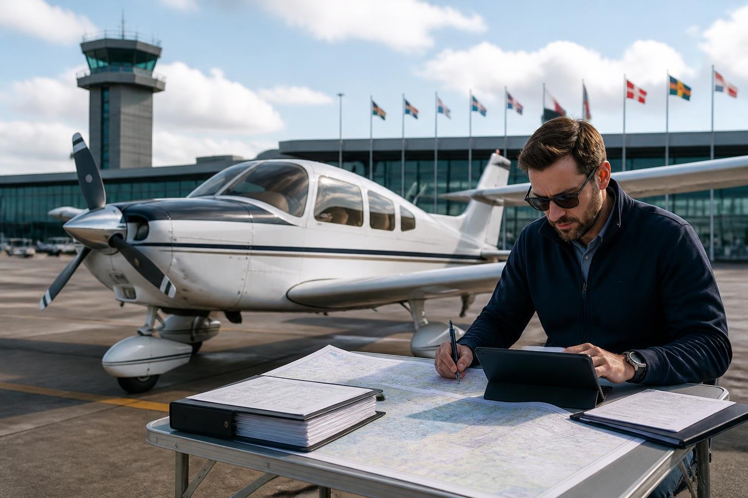 Coordinator planning an international aircraft delivery at an airport