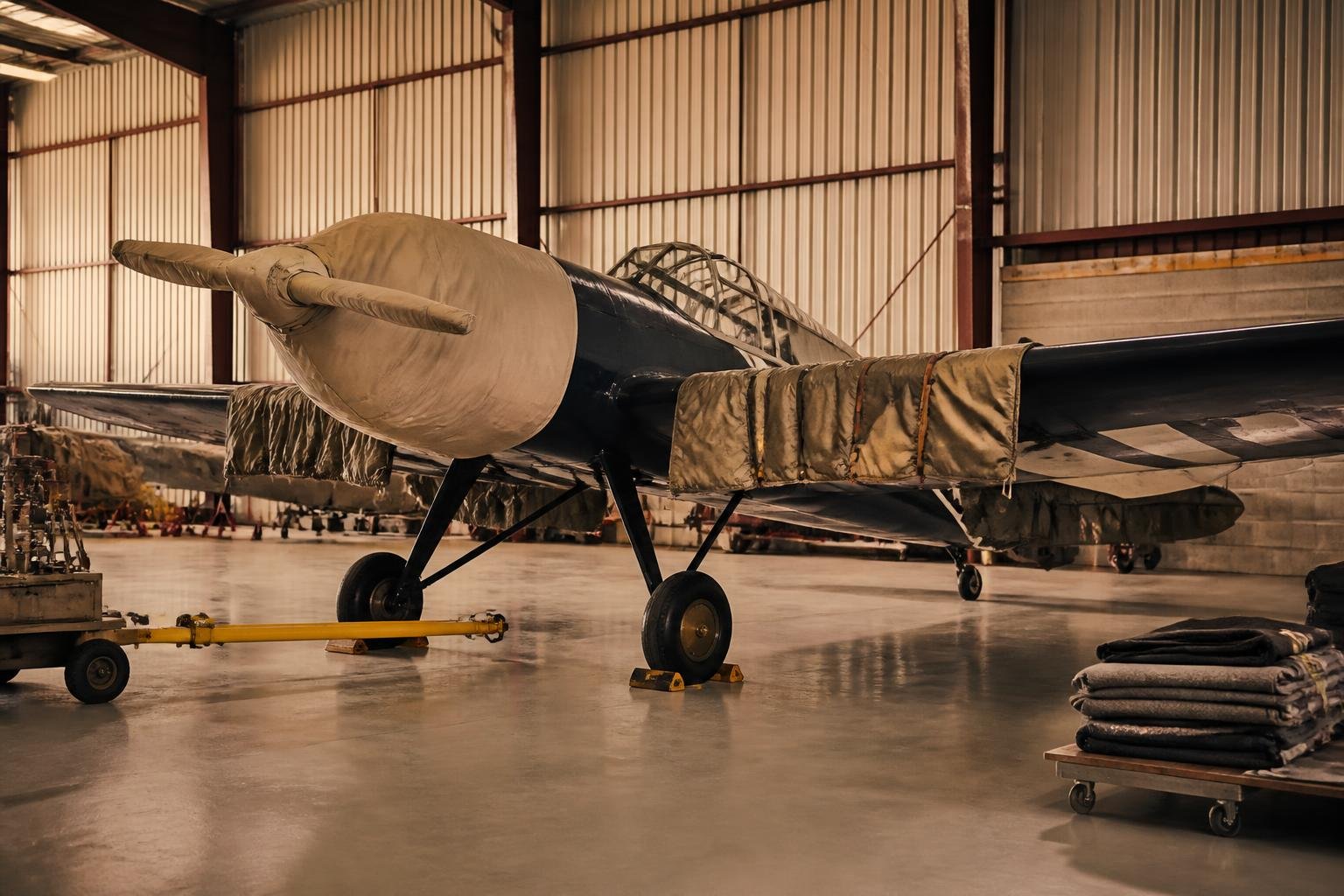Vintage-style tailwheel aircraft prepared for specialist transport