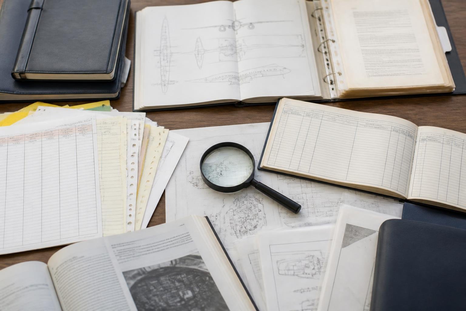 Organised aircraft maintenance records prepared for review