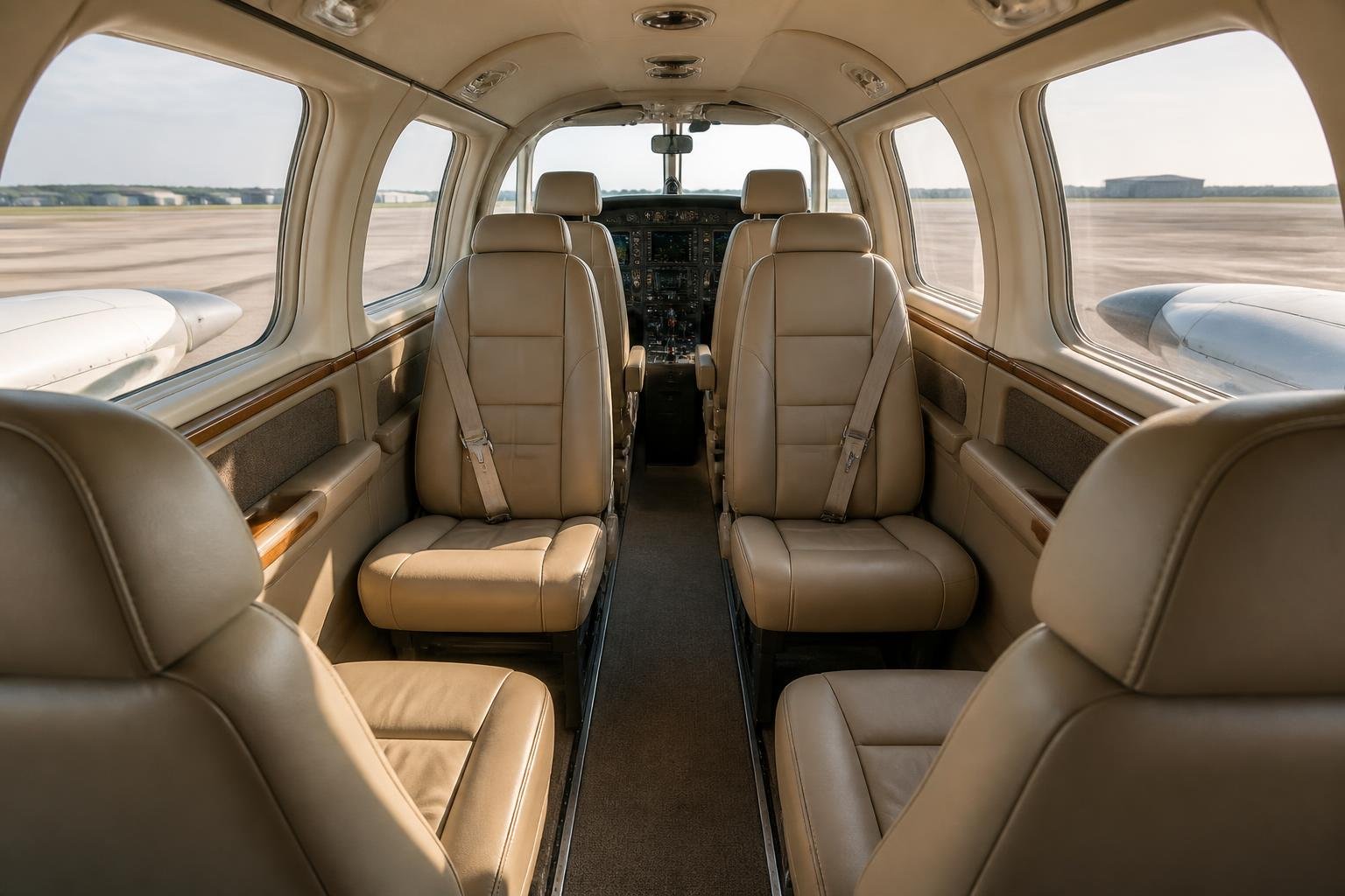 Practical cabin layout of a light twin aircraft