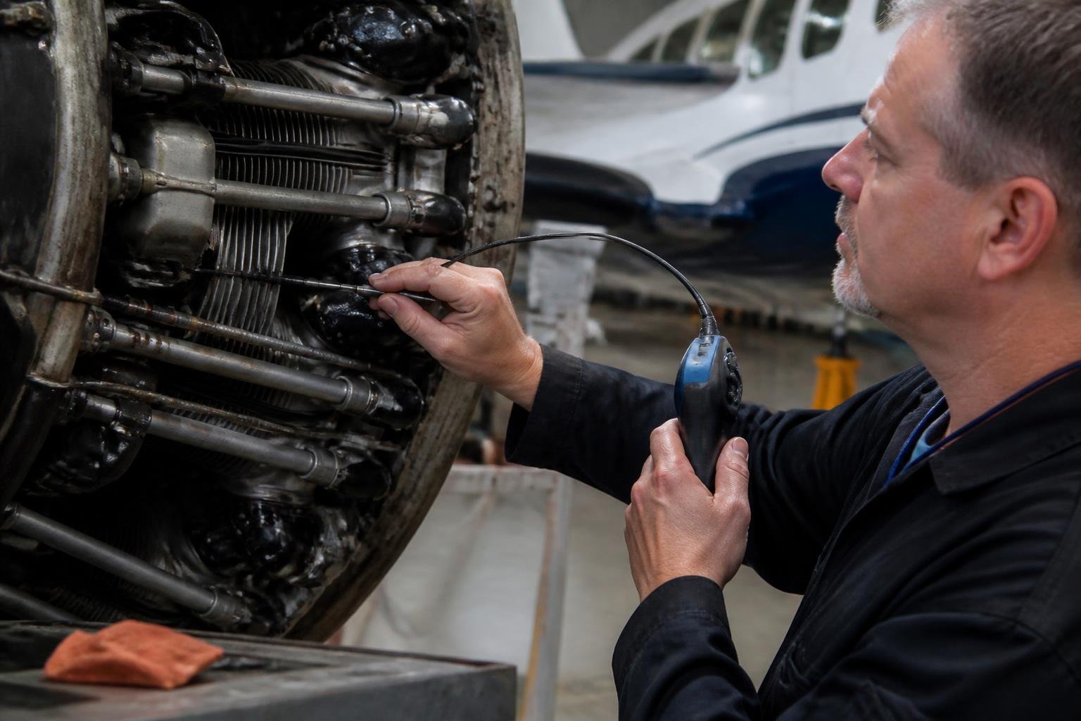 Pre-purchase borescope inspection of a radial-engine cylinder