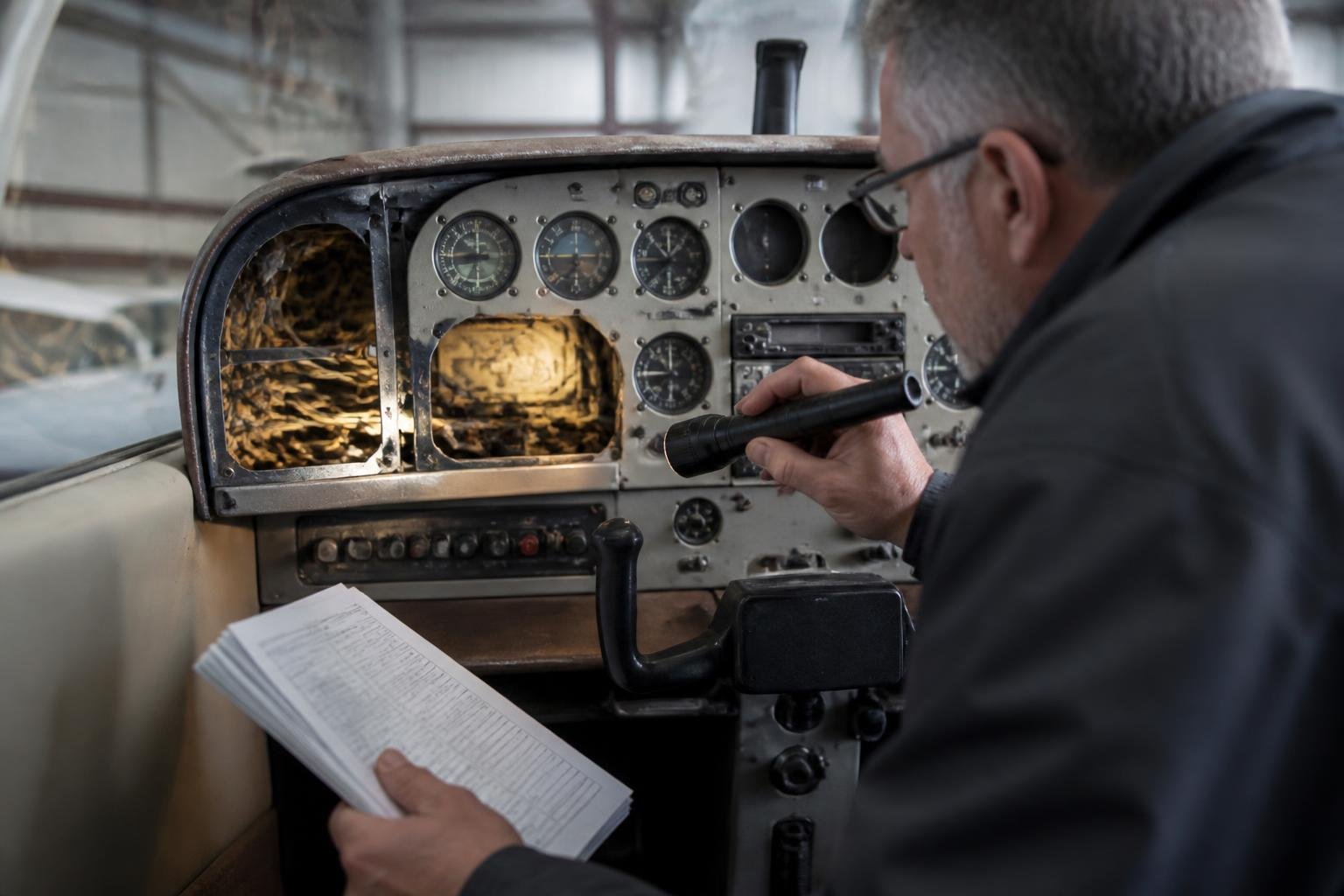 Pre-purchase inspection of older cockpit wiring and avionics records