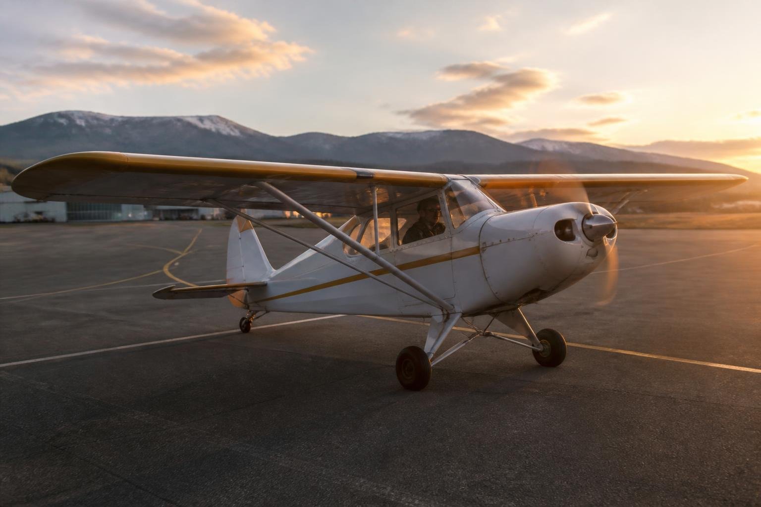 Vintage aircraft operating from a European airport