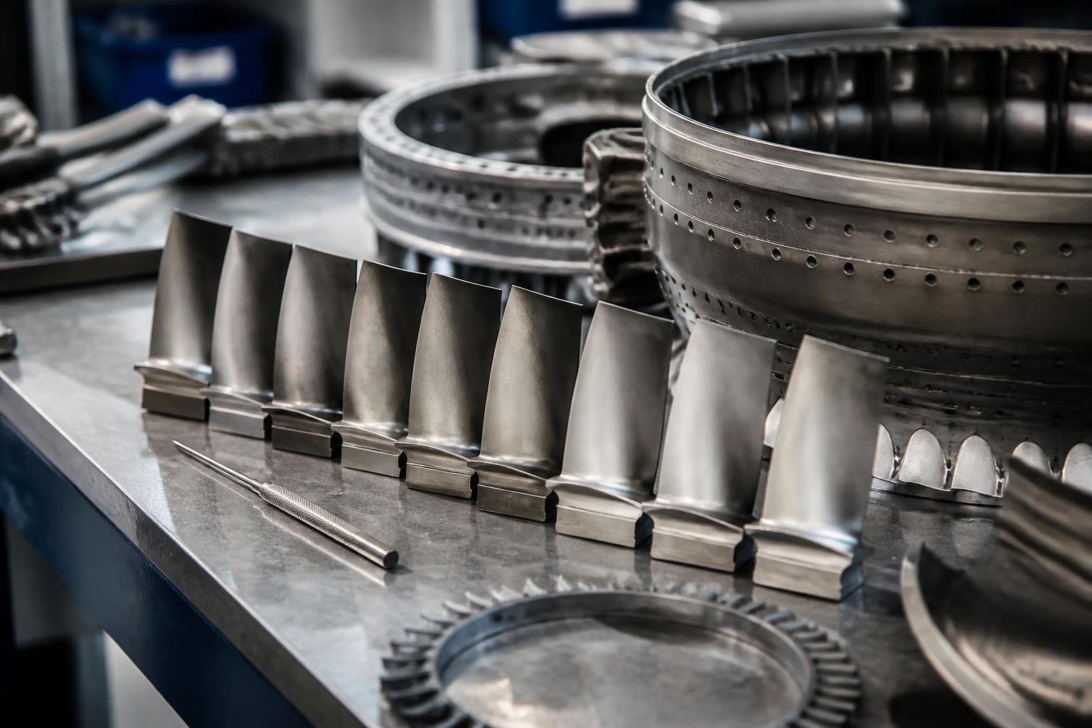 PT6 turbine components prepared for hot-section inspection